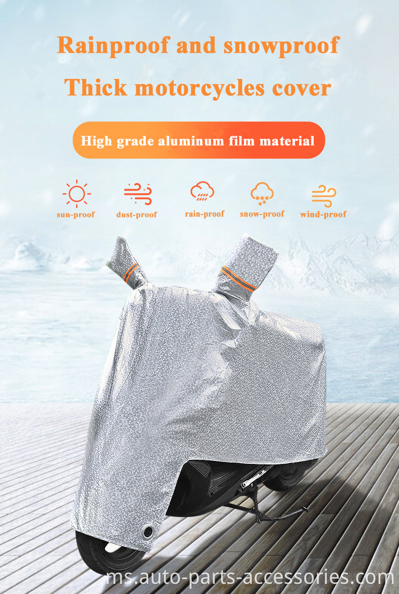 Semua Perlindungan Cuaca Anti UV 190T Polyester Universal Waterproof Clear Portable Motorcycle Cover